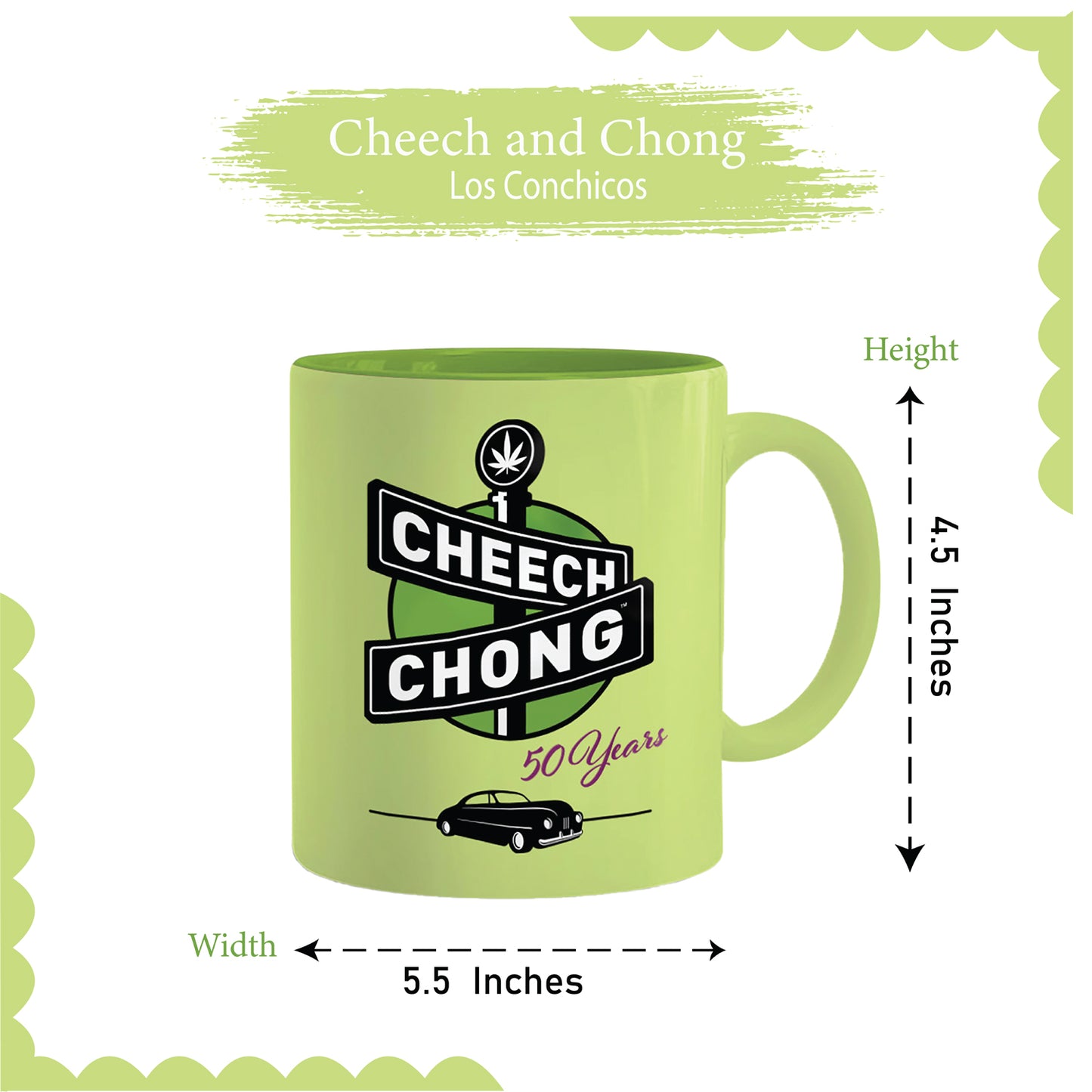 Cheech and Chong Dave's Coffee Mug - 50th Anniversary Special Edition Tea Mugs and Hot Chocolate, Beverages Mugs – Premium Quality Ceramic, Drinking Mug & Gift Box Set – 11 OZ Laughing Friends