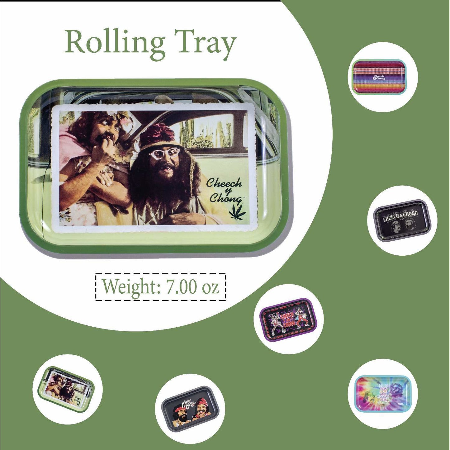 Cheech and Chong Premium Rolling Tray – Multi Functional Accessory to Help Roll your Herbs - Laughing Friends Design