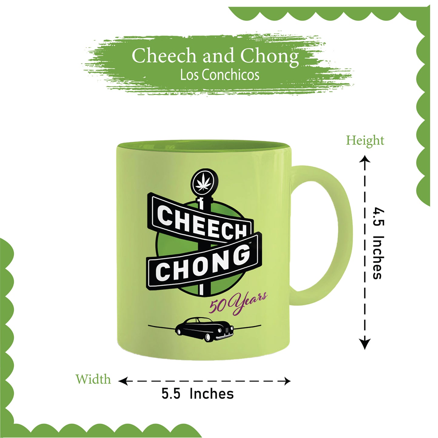 Cheech and Chong Dave's Coffee Mug - 50th Anniversary Special Edition Tea Mugs and Hot Chocolate, Beverages Mugs – Premium Quality Ceramic, Drinking Mug & Gift Box Set – 11 OZ Laughing Friends