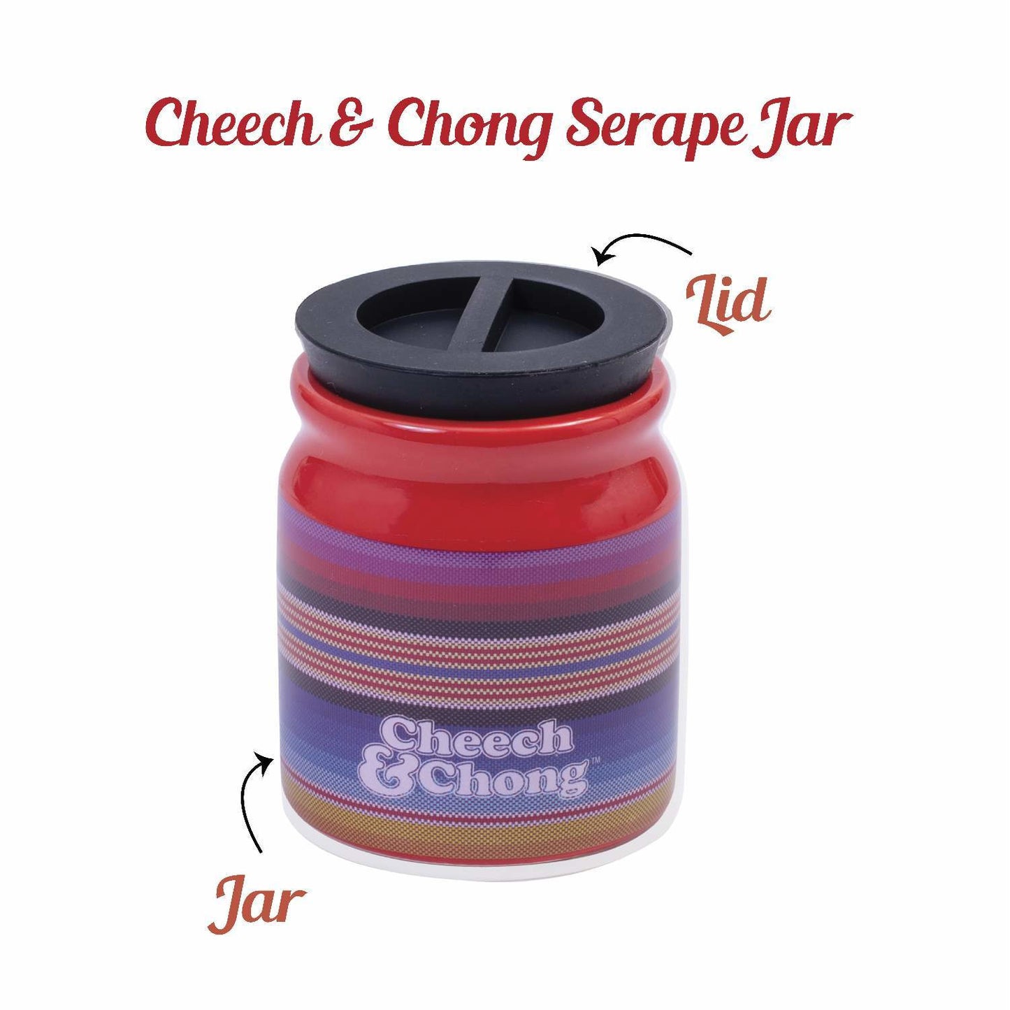 Cheech and Chong Ceramic Storage & Stash Jar for home and outdoor - | Storage Jars | Containers | Canisters - 3oz Stache Jar Design - White