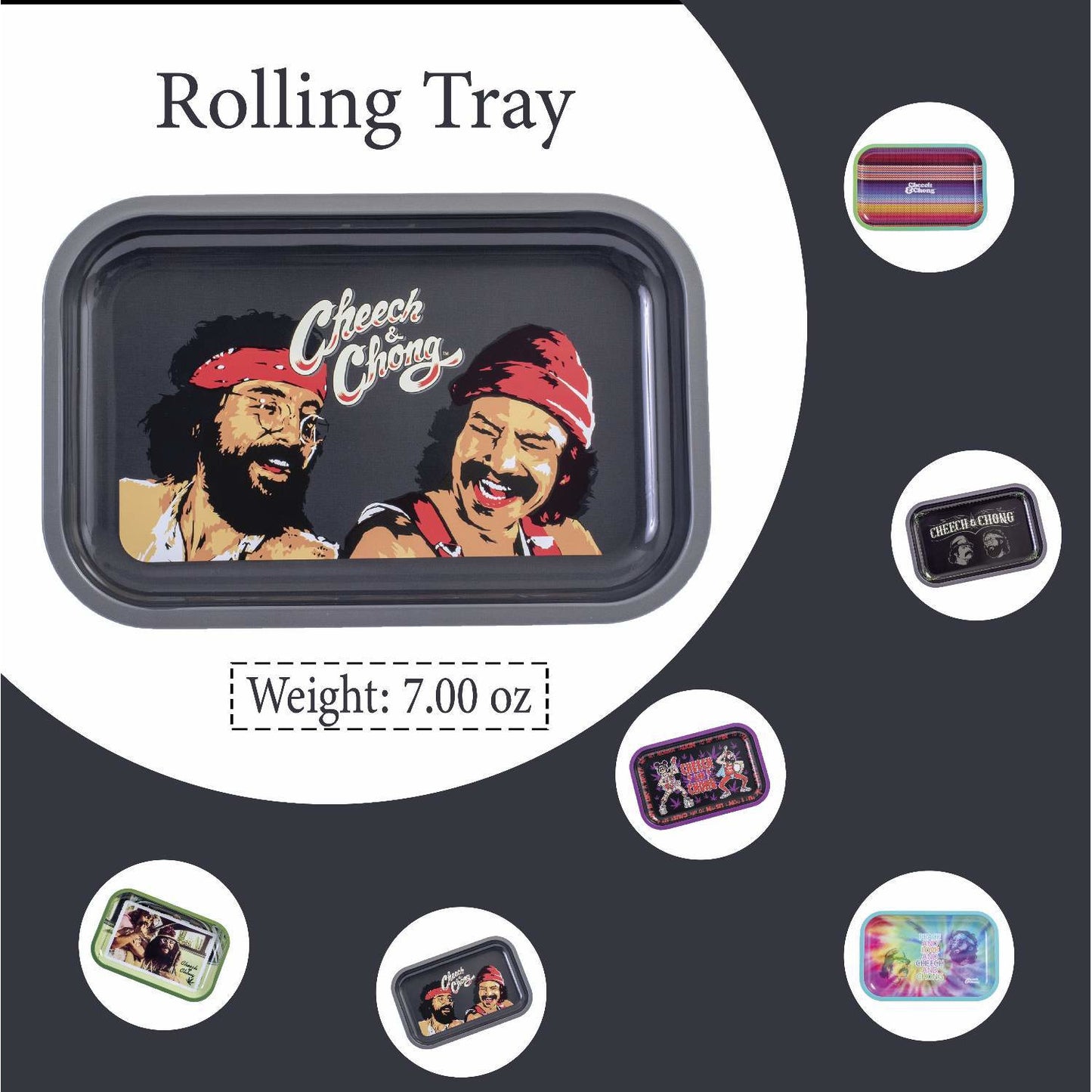 Cheech and Chong Premium Rolling Tray – Multi Functional Accessory to Help Roll your Herbs - Laughing Friends Design