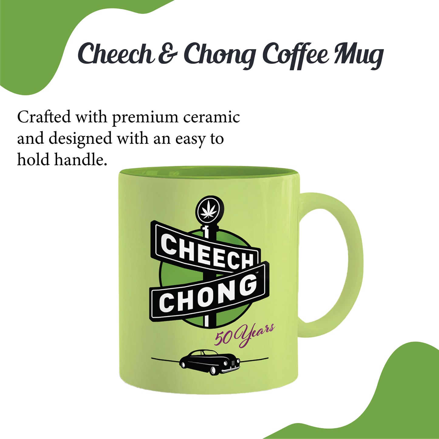 Cheech and Chong Dave's Coffee Mug - 50th Anniversary Special Edition Tea Mugs and Hot Chocolate, Beverages Mugs – Premium Quality Ceramic, Drinking Mug & Gift Box Set – 11 OZ Laughing Friends