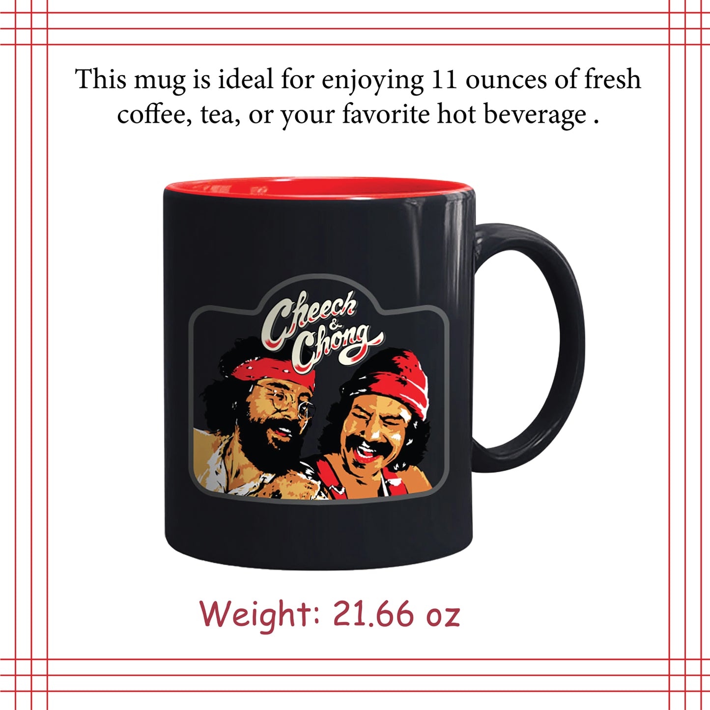 Cheech and Chong Dave's Coffee Mug - 50th Anniversary Special Edition Tea Mugs and Hot Chocolate, Beverages Mugs – Premium Quality Ceramic, Drinking Mug & Gift Box Set – 11 OZ Laughing Friends