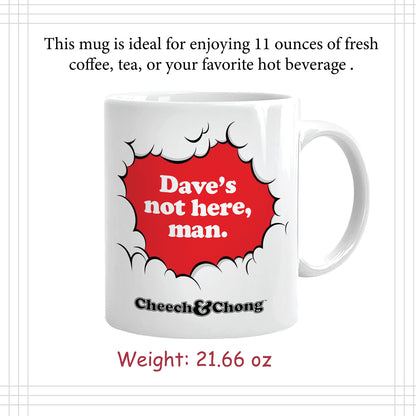 Cheech and Chong Dave's Coffee Mug - 50th Anniversary Special Edition Tea Mugs and Hot Chocolate, Beverages Mugs – Premium Quality Ceramic, Drinking Mug & Gift Box Set – 11 OZ Laughing Friends