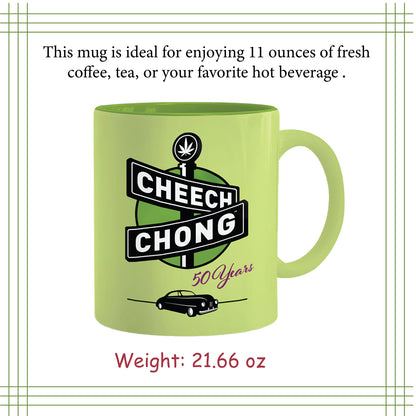 Cheech and Chong Dave's Coffee Mug - 50th Anniversary Special Edition Tea Mugs and Hot Chocolate, Beverages Mugs – Premium Quality Ceramic, Drinking Mug & Gift Box Set – 11 OZ Laughing Friends