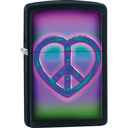 Zippo Windproof Metal Design Fire Lighter - Lifetime Refillable, Reusable Lighter for Smokers – Genuine Premium, Durable, Heavy Quality Chrome Finish Case - Tie-dye Peace Heart