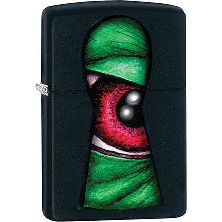 Zippo Windproof Metal Design Fire Lighter - Lifetime Refillable, Reusable Lighter for Smokers – Genuine Premium, Durable, Heavy Quality Chrome Finish Case - Monster Eye Key Hole