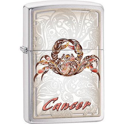 Zippo Windproof Metal Design Fire Lighter - Lifetime Refillable, Reusable Lighter for Smokers – Genuine Premium, Durable, Heavy Quality Chrome Finish Case - Cancer