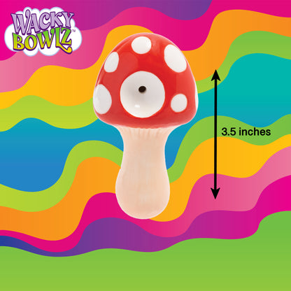 3.5" Red Mushroom Ceramic Pipe from Wacky Bowlz