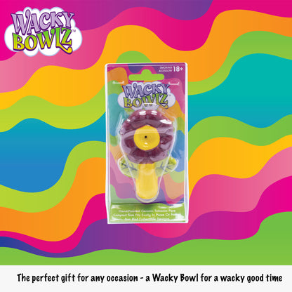 3.5" Purple Flower Ceramic Pipe from Wacky Bowlz