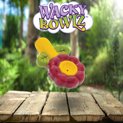 3.5" Purple Flower Ceramic Pipe from Wacky Bowlz