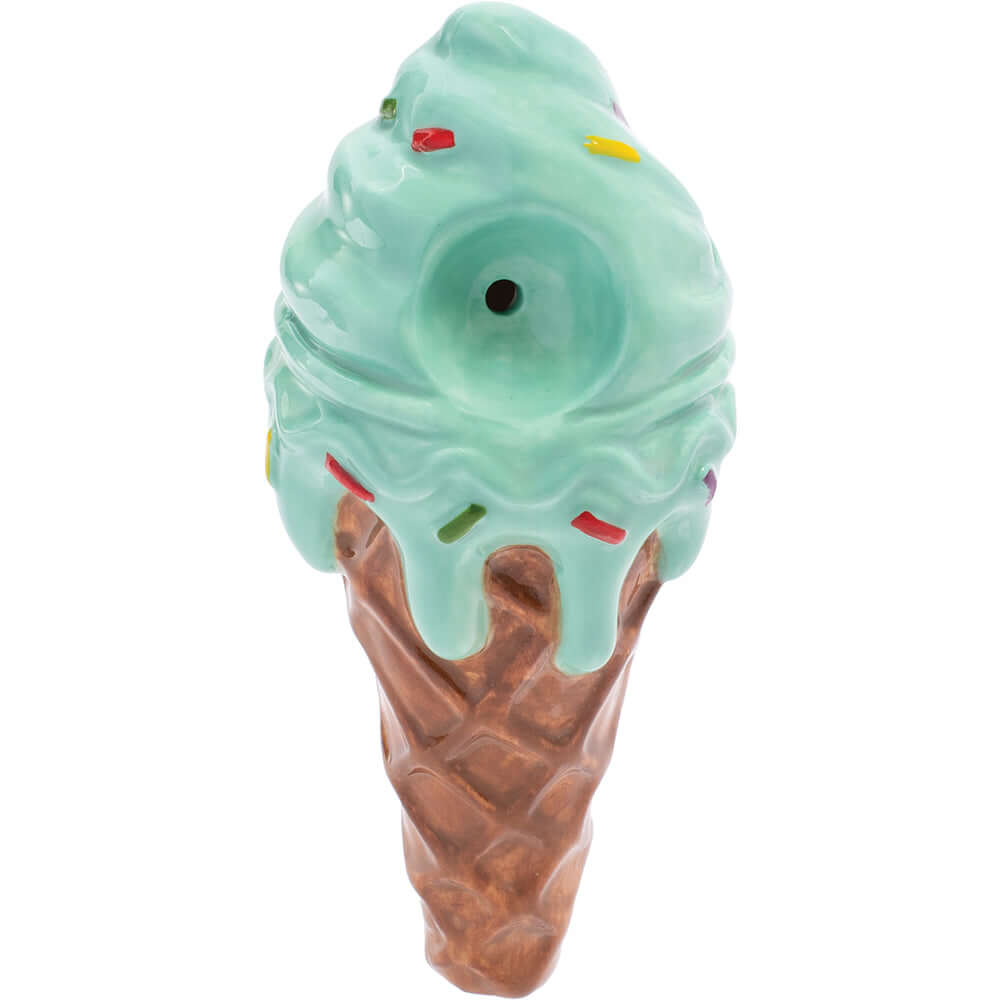 3.5" Mint Green Ice Cream Ceramic Pipe - Wacky Bowlz