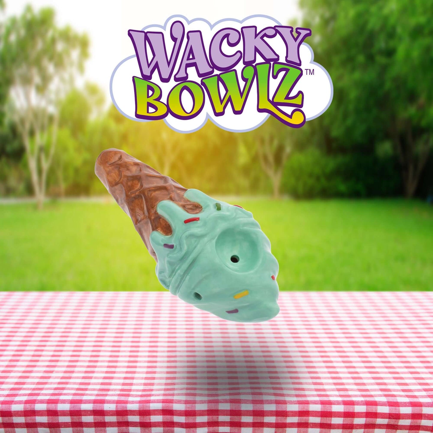 3.5" Mint Green Ice Cream Ceramic Pipe - Wacky Bowlz