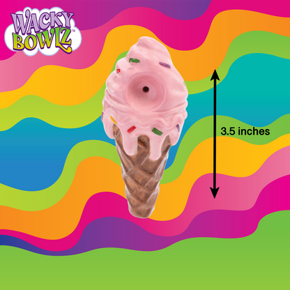 3.5" Pink Ice Cream Ceramic Pipe - Wacky Bowlz