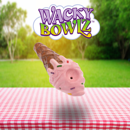 3.5" Pink Ice Cream Ceramic Pipe - Wacky Bowlz