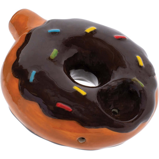 3.5" Chocolate Donut Ceramic Pipe - Wacky Bowlz