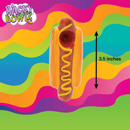 3.5" Hotdog Ceramic Pipe - Wacky Bowlz