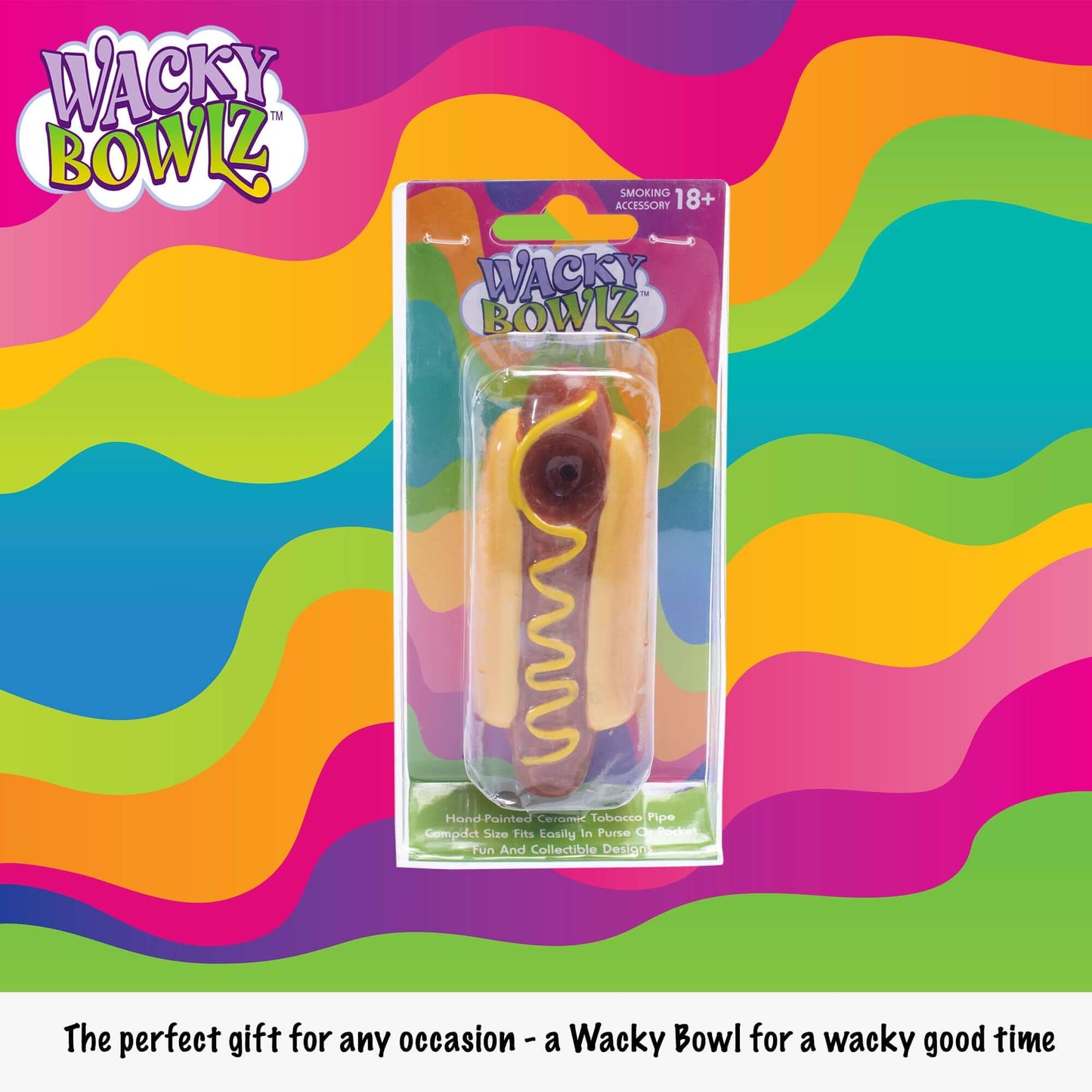 3.5" Hotdog Ceramic Pipe - Wacky Bowlz