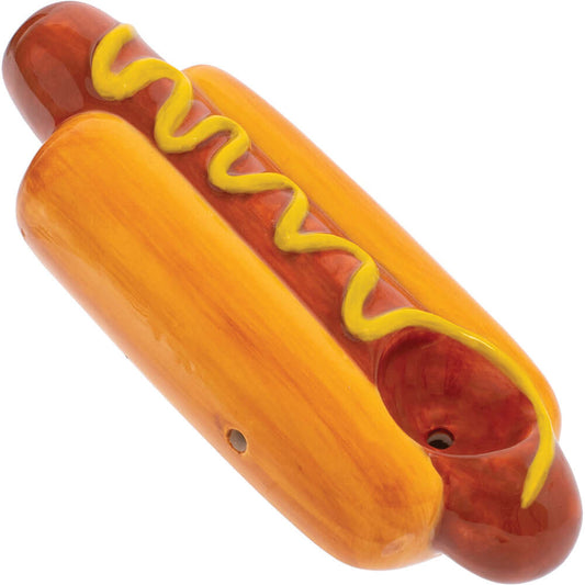 3.5" Hotdog Ceramic Pipe - Wacky Bowlz
