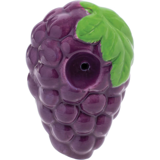 3.5" Grape Ceramic Pipe - Wacky Bowlz