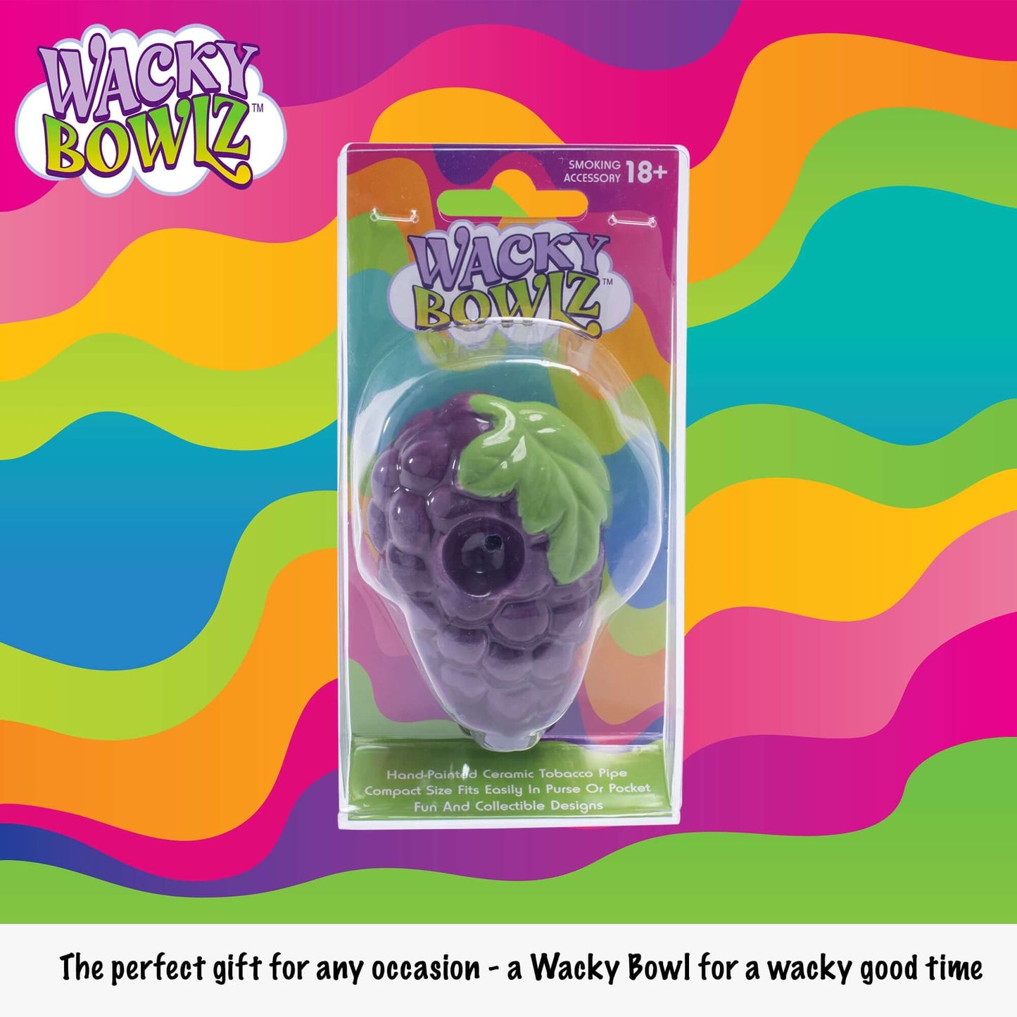 3.5" Grape Ceramic Pipe - Wacky Bowlz