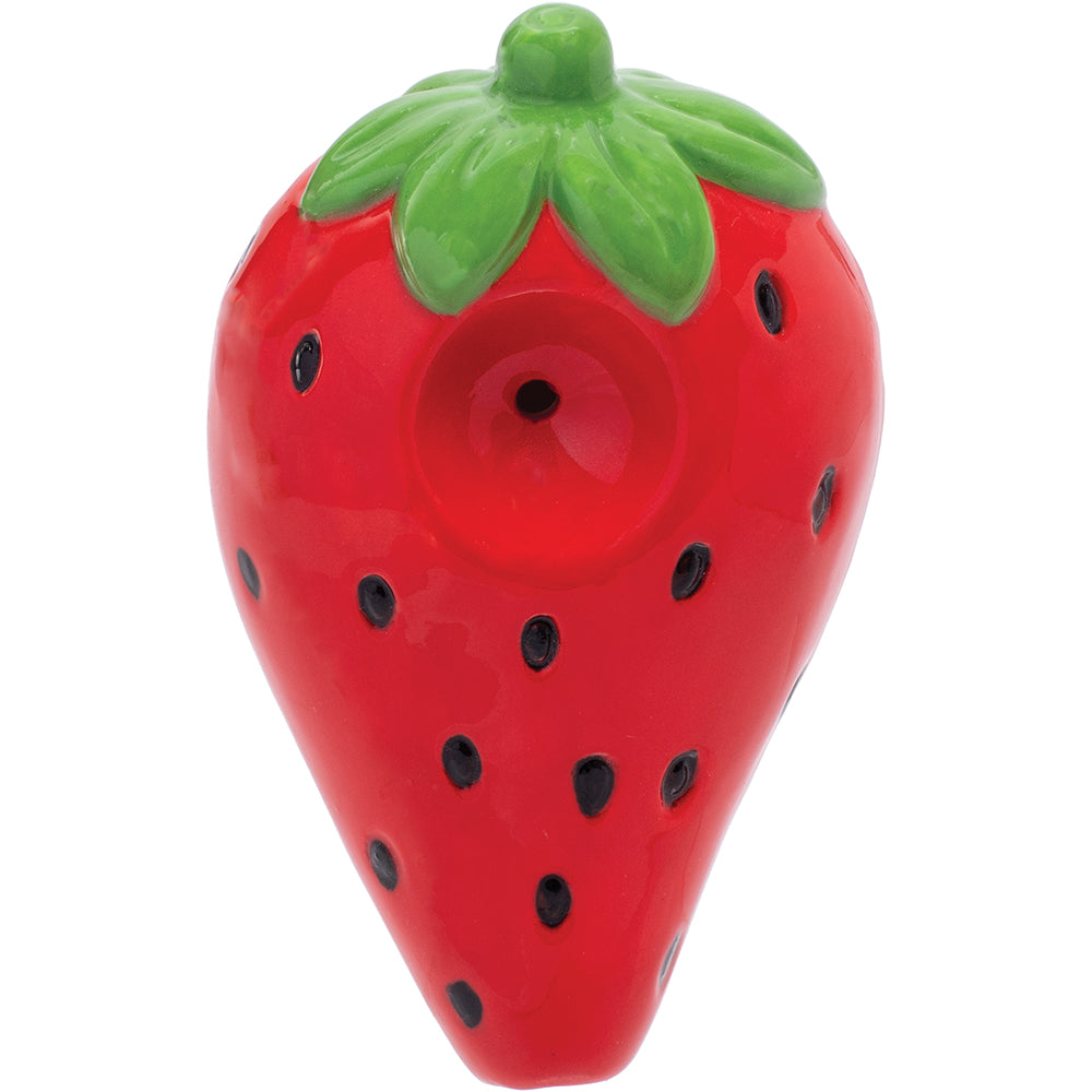 3.5" Strawberry Ceramic Pipe - Wacky Bowlz