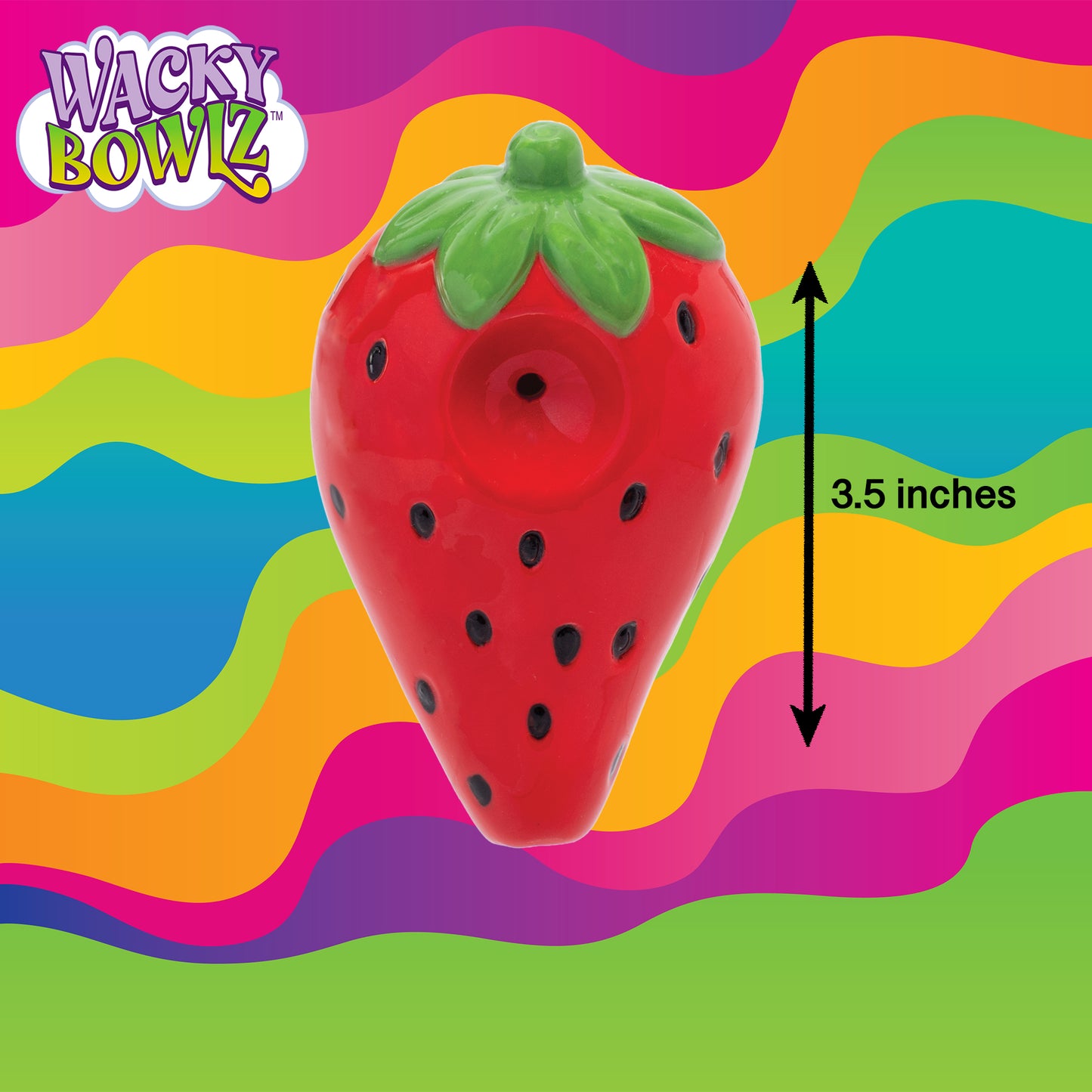 3.5" Strawberry Ceramic Pipe - Wacky Bowlz