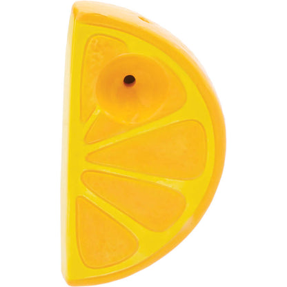 3.5" Orange Slice Ceramic Pipe - Wacky Bowlz