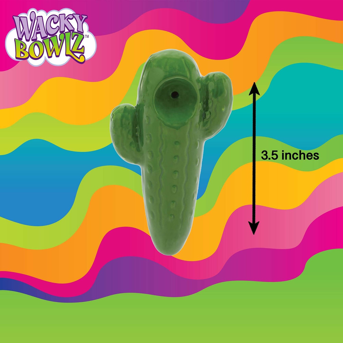 3.5" Cactus Ceramic Pipe - Wacky Bowlz