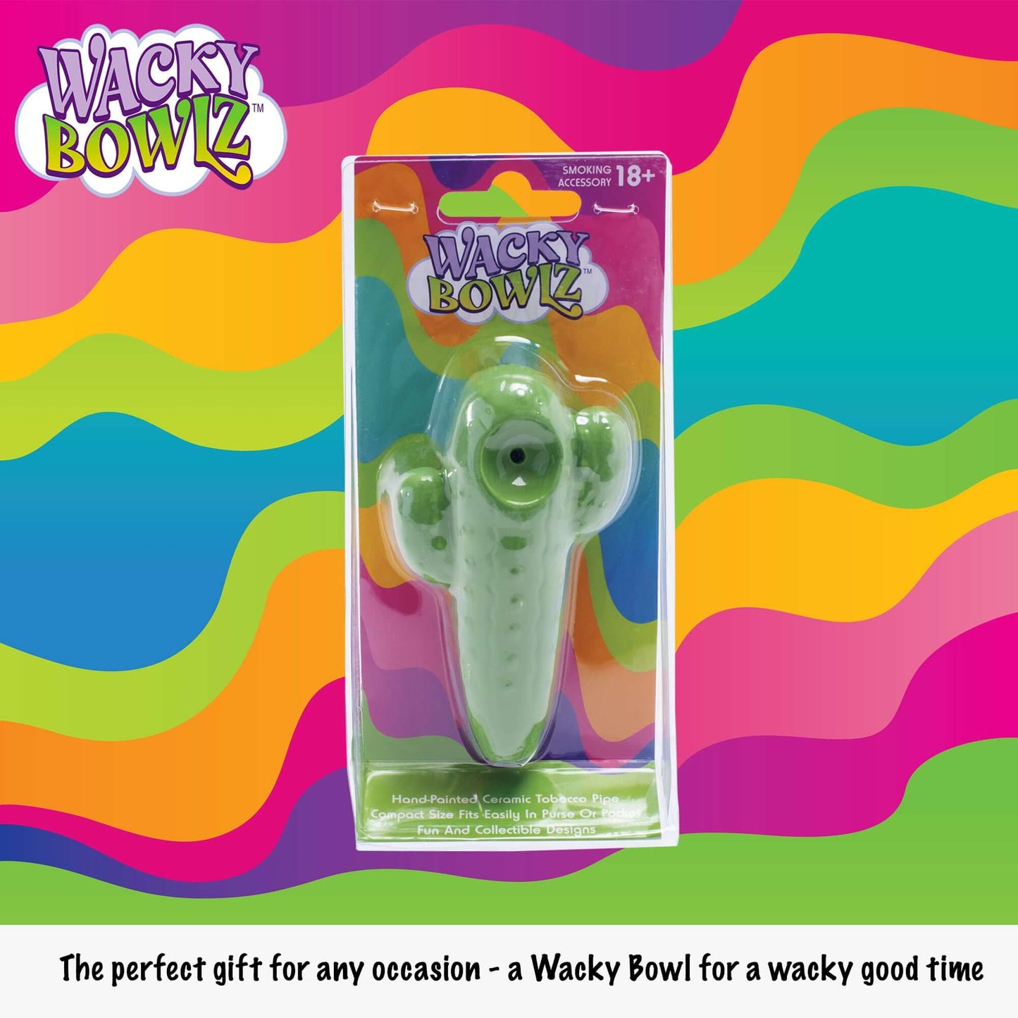 3.5" Cactus Ceramic Pipe - Wacky Bowlz