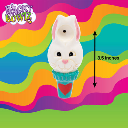 3.5" White Rabbit Ceramic Pipe - Wacky Bowlz