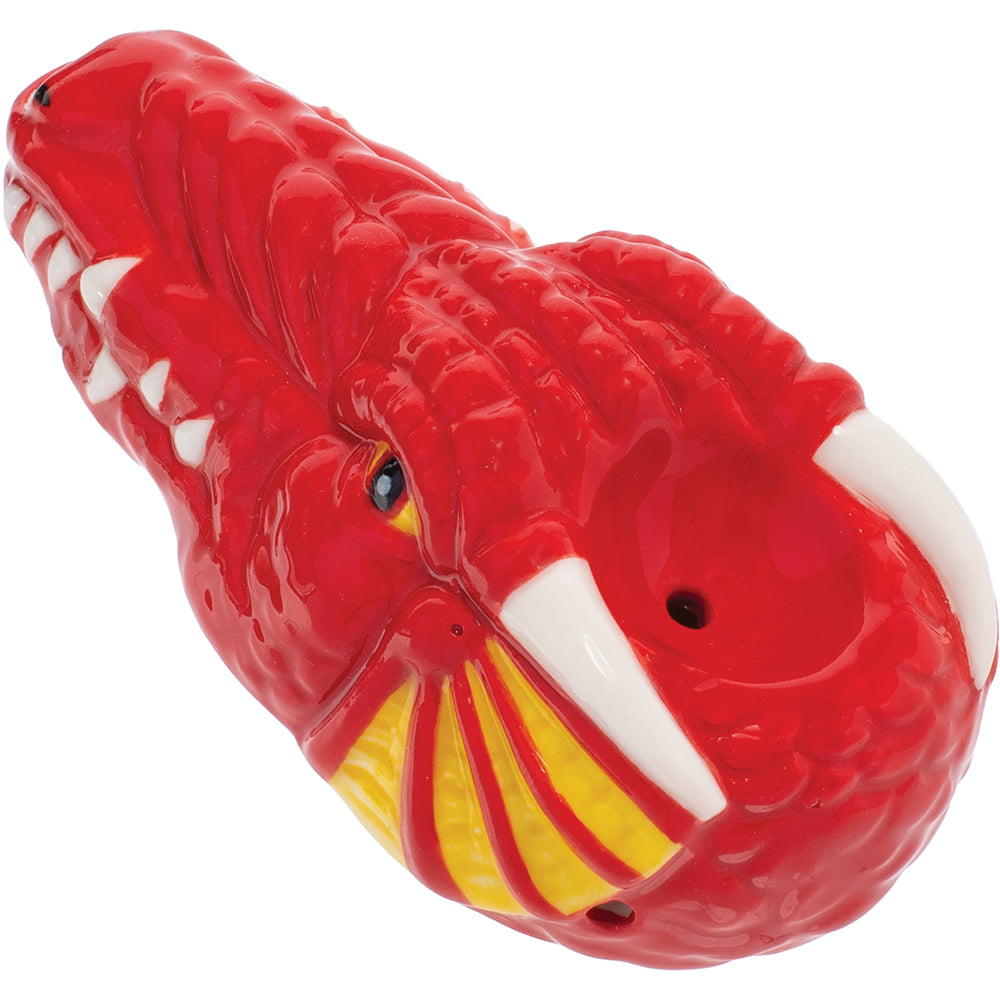 3.5" Red Dragon Ceramic Pipe - Wacky Bowlz