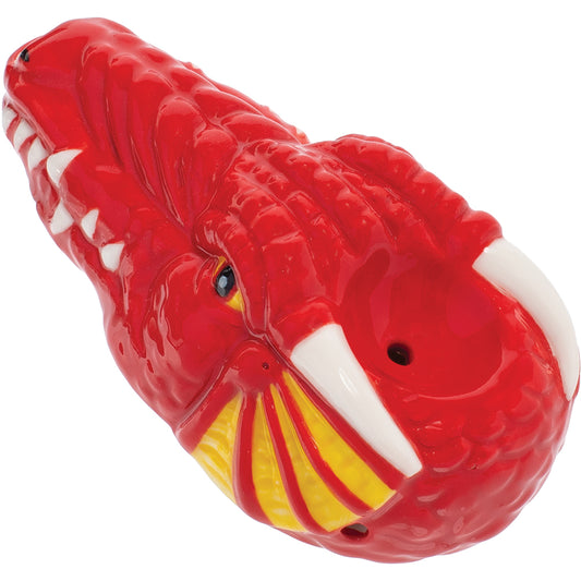 3.5" Red Dragon Ceramic Pipe - Wacky Bowlz
