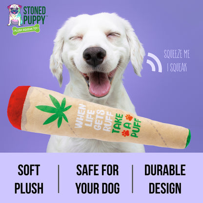 When Life Gets Ruff Joint Plush Dog Toy - Funny Themed-Soft Texture and Built-in Squeaker for Versatile Play