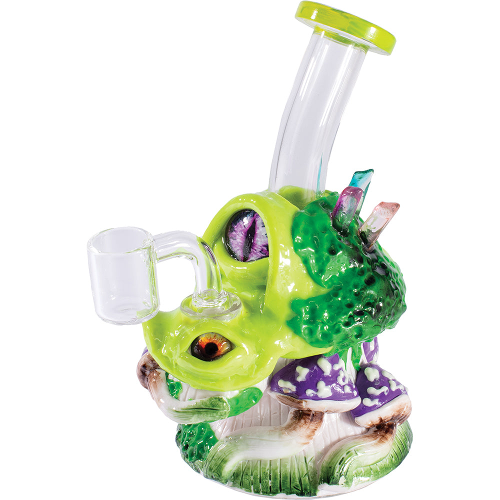 6.5in Double Eye Mushroom Rig Water Pipe- Blue, Green, Red, Orange