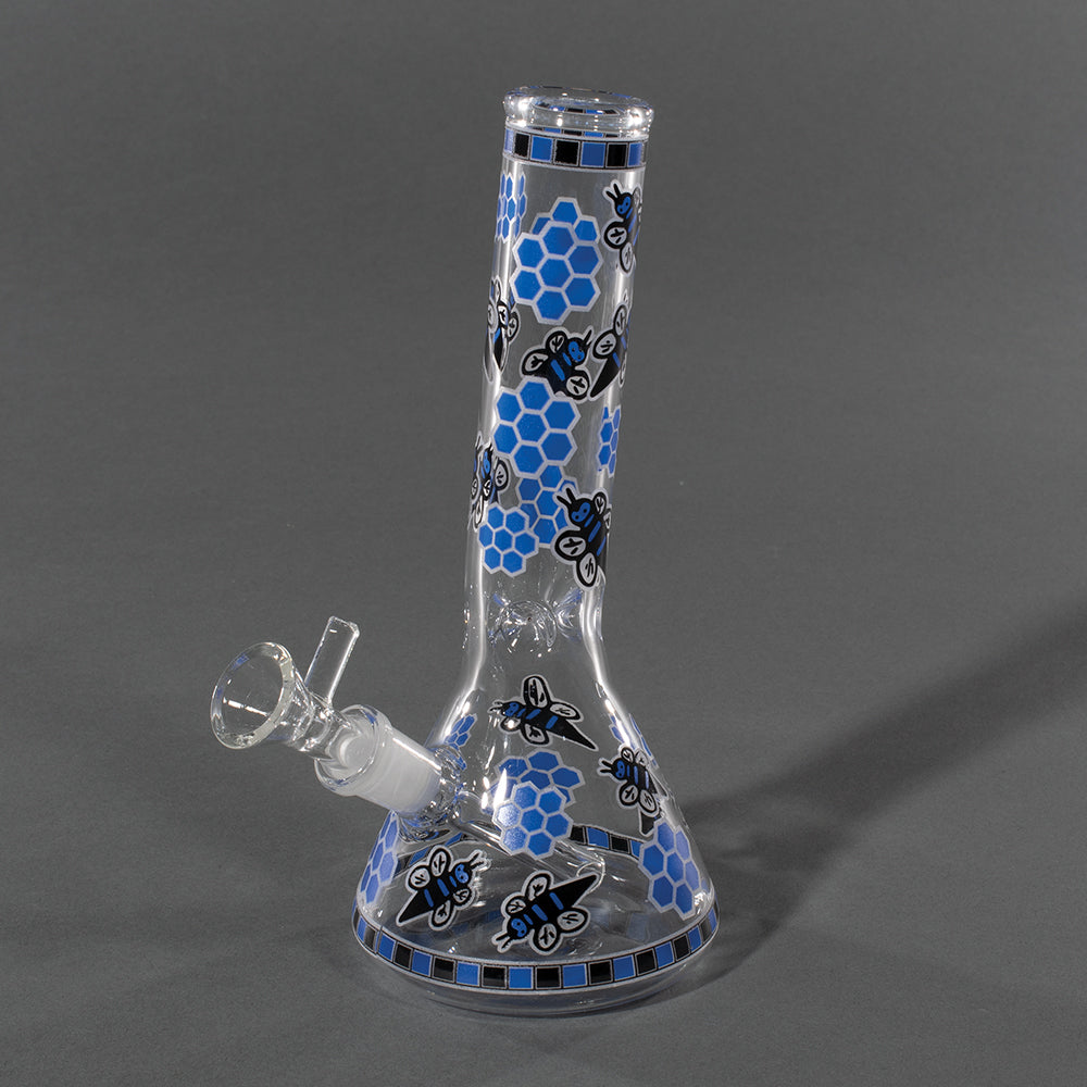 7.5in HoneyBee Mini Beaker Pipe - Glow in Dark