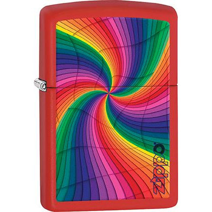 Zippo Windproof Metal Design Fire Lighter - Lifetime Refillable, Reusable Lighter for Smokers – Genuine Premium, Durable, Heavy Quality Chrome Finish Case - Rainbow Color Swirl