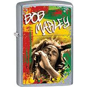 Zippo Windproof Metal Design Fire Lighter - Lifetime Refillable, Reusable Lighter for Smokers – Genuine Premium, Durable, Heavy Quality Chrome Finish Case - Colorful Bob Marley