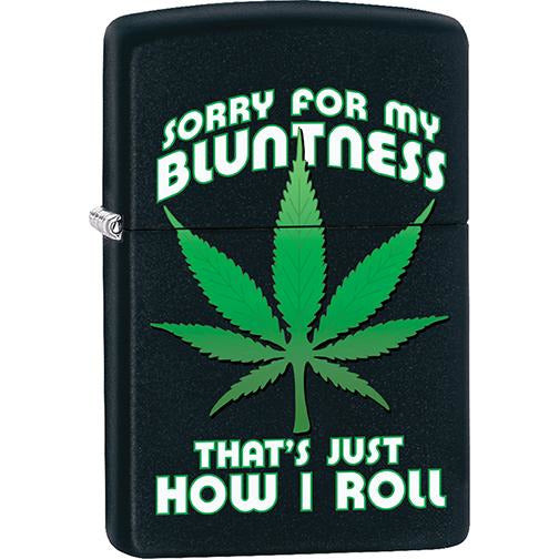 Zippo Windproof Metal Design Fire Lighter - Lifetime Refillable, Reusable Lighter for Smokers – Genuine Premium, Durable, Heavy Quality Chrome Finish Case - "Sorry For My Bluntness, That's Just How I Roll"