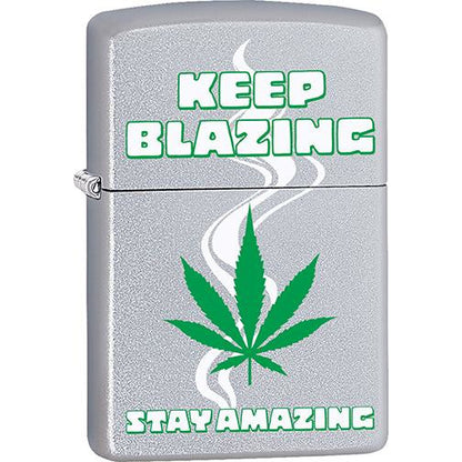 Zippo Windproof Metal Design Fire Lighter - Lifetime Refillable, Reusable Lighter for Smokers – Genuine Premium, Durable, Heavy Quality Chrome Finish Case - "Keep Blazing, Stay Amazing"