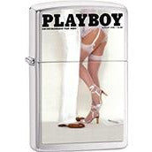 Zippo Windproof Metal Design Fire Lighter - Lifetime Refillable, Reusable Lighter for Smokers – Genuine Premium, Durable, Heavy Quality Chrome Finish Case - Playboy Model in White