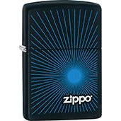 Zippo Windproof Metal Design Fire Lighter - Lifetime Refillable, Reusable Lighter for Smokers – Genuine Premium, Durable, Heavy Quality Chrome Finish Case - Zippo Blue Starburst