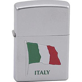 Zippo Windproof Metal Design Fire Lighter - Lifetime Refillable, Reusable Lighter for Smokers – Genuine Premium, Durable, Heavy Quality Chrome Finish Case - Italian Flag