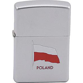 Zippo Windproof Metal Design Fire Lighter - Lifetime Refillable, Reusable Lighter for Smokers – Genuine Premium, Durable, Heavy Quality Chrome Finish Case - Polish Flag