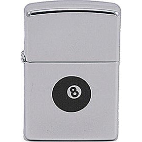 Zippo Windproof Metal Design Fire Lighter - Lifetime Refillable, Reusable Lighter for Smokers – Genuine Premium, Durable, Heavy Quality Chrome Finish Case - Eight Ball