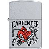 Zippo Windproof Metal Design Fire Lighter - Lifetime Refillable, Reusable Lighter for Smokers – Genuine Premium, Durable, Heavy Quality Chrome Finish Case - Carpenter's Tools