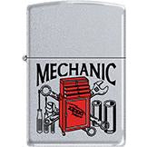 Zippo Windproof Metal Design Fire Lighter - Lifetime Refillable, Reusable Lighter for Smokers – Genuine Premium, Durable, Heavy Quality Chrome Finish Case - Mechanic's Tools