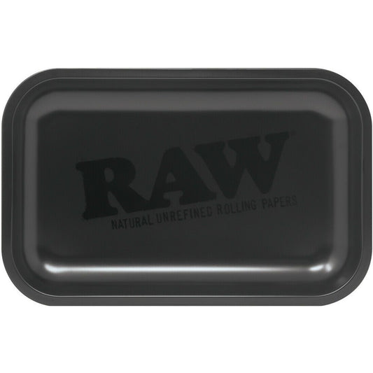 RAW Murder’d Premium Metal Rolling Tray - Lightweight, Curved Edges, and Smooth Surface - Elegant and Sleek with Beautiful Print - Portable & Travel Size Tray -  Perfect Herb Accessories - Matte Black