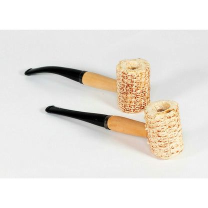 2pc. Straight Curved Large Corn Cob Tobacco Pipe Large Corn Cob Smoking Pipe