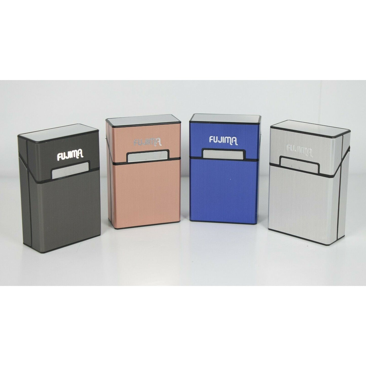 Top Flip Open Plastic Cigarette Cases - King's Size Aluminum Finish Cigarette Holder - Compact and Portable - Durable Hard Plastic Box with Flip Open Lid - Crush-Proof & Sturdy